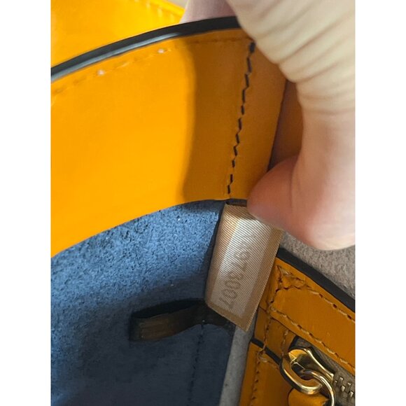 Dooney & Bourke Blue & White Leather Bucket Shoulder Bag - Picture 12 of 13